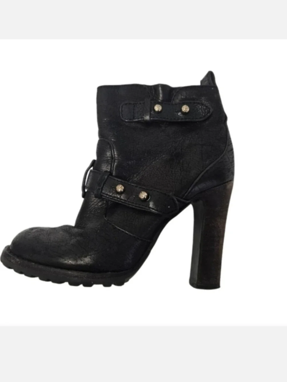 Tory Burch Lander Leather Heeled Ankle Boots in Black